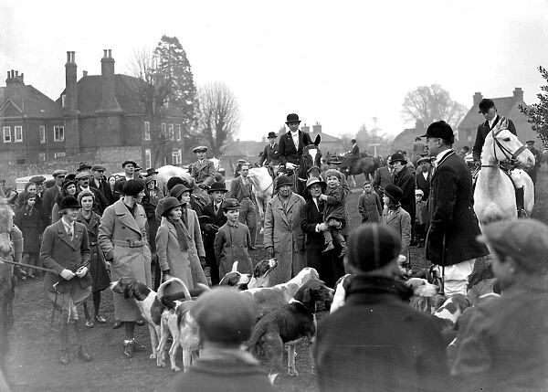 West Kent Hunt at Offam. 1934