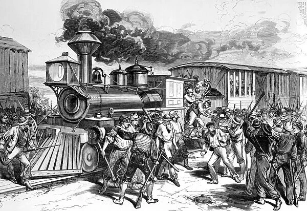 West Virginia - The Baltimore and Ohio railroad strike - the disaffected workmen dragging firemen