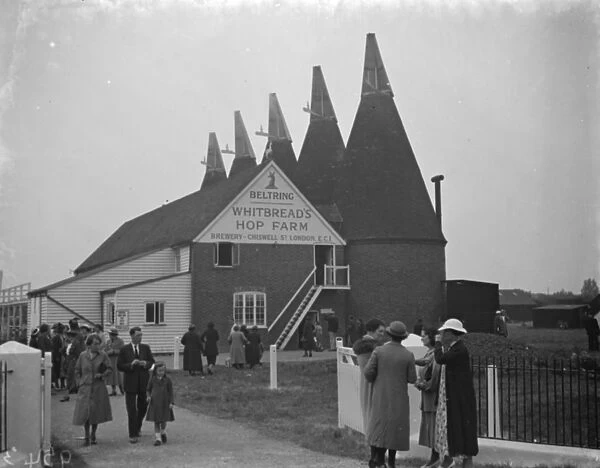 Whitbreads hop farm in Belting, Kent. The kilns where the hops are dried