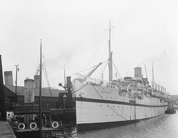 White ships for the trooping season. The Nevasa before sailing. 10 September 1927