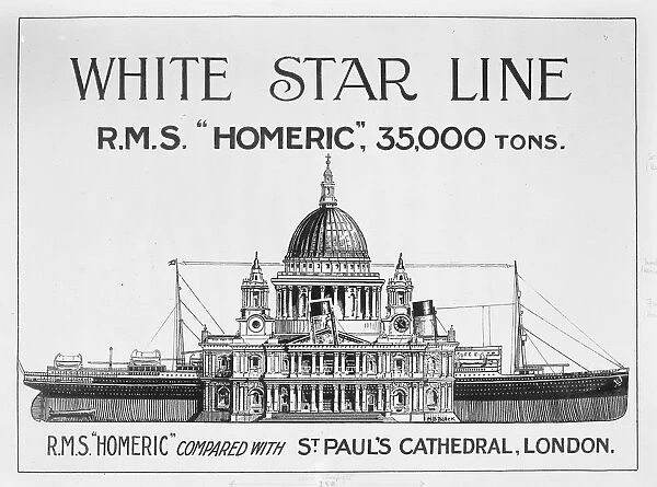 The White star liner Homeric 35, 000 Tons January 1922