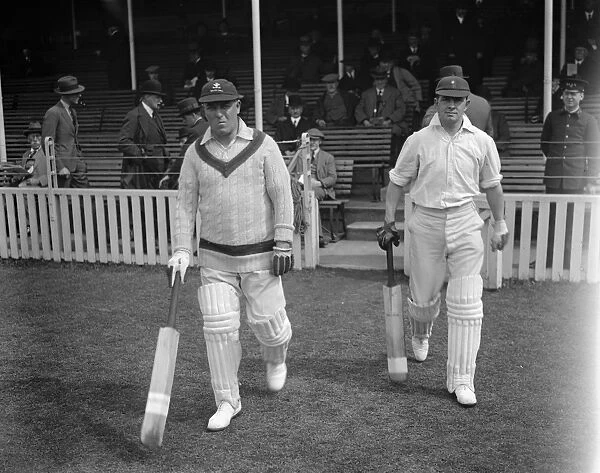 William Bates ( left ) and John Bell Glamorgan opening batsman. May 1928