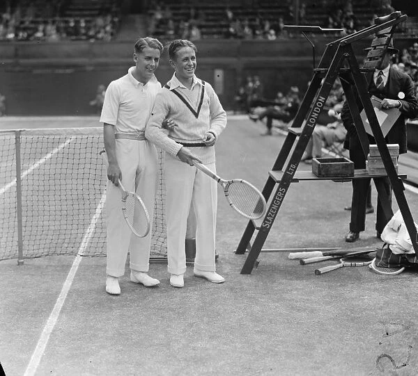Wimbledon lawn tennis championships. H W Austin and W F Coen before their match