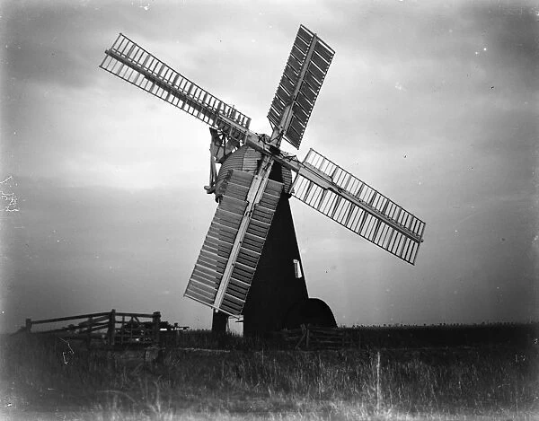 A windmill in Norfolk at dusk 1933