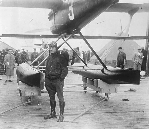 Winner of Schneider cup race Lt James H Doolittle, Us Army, with the Curtiss