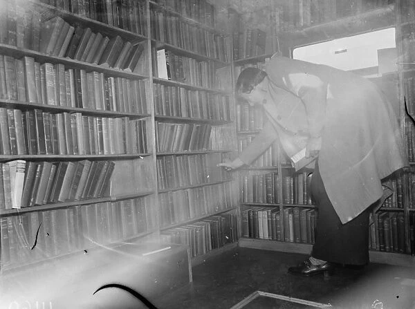 A woman visiting the Kent County mobile library. 1939