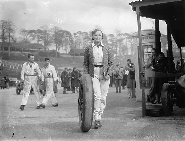 Women race against men at first Brooklands meeting. 14 March 1936