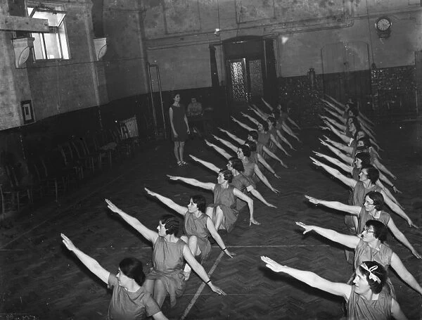 Womens keep fit class in Dartford, Kent. 1937