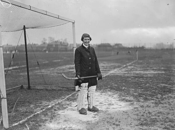 Womens Hockey at Merton Abbey. Miss Winifred Brown ( of Leicester ), captain
