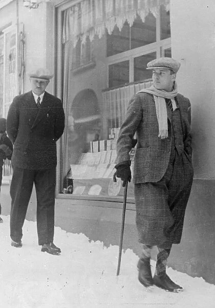 Young King of Egypt spends winter sports Holiday at St Moritz. The young King Farouk of Egypt