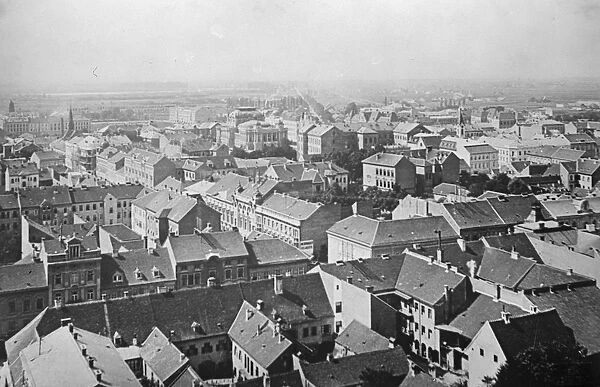 Yugoslavia. Zagreb ( Agram ) The lower town, viewed from the promenade. January 1929
