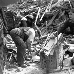 11 year old Lambeth boy sells firewood from bombed houses for Londons War Weapon Week
