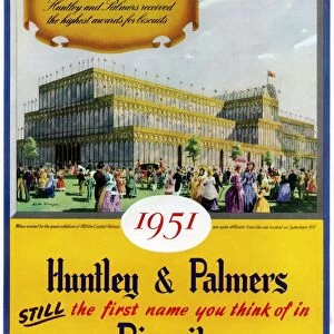 Advertising poster for Huntley and Palmers biscuits - 1951 Festival of Britain