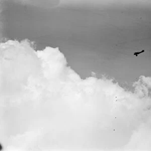 Aerial Derby at Hendon on July 5th Plane silhouetted in the clouds 21 June 1919