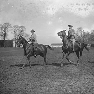 Argentine Polo Practice at Neasden Left to right Mr Nelson, ( No 2 ), J R Miles