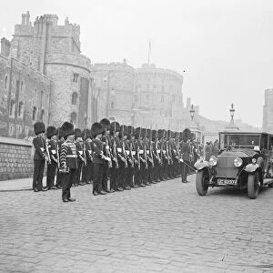 Arghan King and Queen at Windsor Castle. The King and Queen leaving the Castle