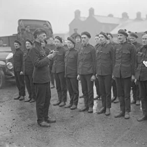 Auxiliary police leave Dublin. The last roll - call at Beggars Bush Barracks, Dublin