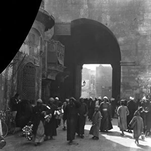 The Bab al - Zuweila gate in Cairo, the famous medieval gateway. 25 November 1924