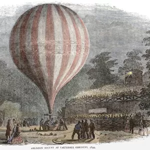 Balloon ascent at Vauxhall Gardens 1849 History of London - Vauxhall / Lambeth