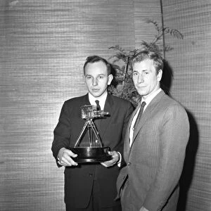BBC Sportsman of the Year John Surtees poses with Runner Up Bobby Charlton 17 December