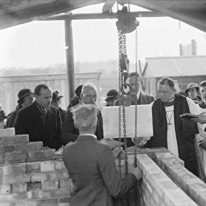 Bishop of Woolwich laying the foundation stone in Mottingham, Kent