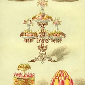 Blanc Mange Fruit Jelly Epergne Christmas Pudding Jelly in Two Colours