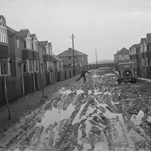 Brentlands Avenue in Dartford, Kent, following the floods. 1936