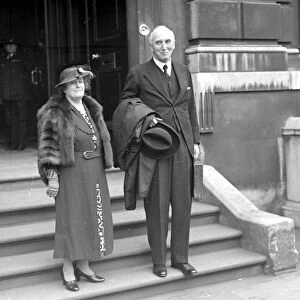 Budget Day, 1938. Sir John Simon and Lady Simon. 26 April 1938 Simon, John Allsebrook
