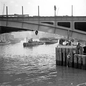Building the Canning Town Bridge, London. 1933