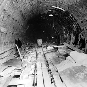 The building of the London Underground railway. Construction of the Clapham South - City