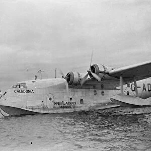 Caledonia takes off from Southampton on first experimental transatlantic flight