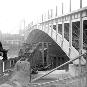 Canning Town, London: building a bridge. 1933