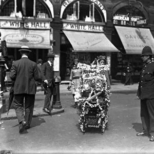 Celebrating Alexandra Rose Day The decorated bassinnette ( pram ). 24 June 1920