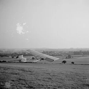 A Cessna CG-2 Glider as it takes off from a field in Lenham, Kent. 1936