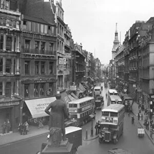 City of London Cheapside Street in the thirties The building on both sides of the