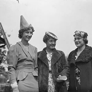 Contrasting hat fashions at free Wimbledon reception. Three of the original
