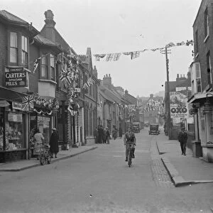 Coronation decorations in Crayford, Kent, to celebrate the coronation of King George VI