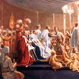 The Coronation Durbar of King George V and Queen Mary in India. Pictured is the