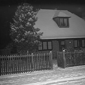 The Cottage, nr 1 on Birchwood Avenue, Sidcup, Kent, covered in snow