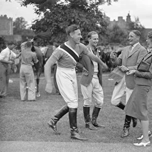 Cowdray Park Polo at Midhurst in Sussex. Sharing a joke, Captain Lord Louis Mountbatten