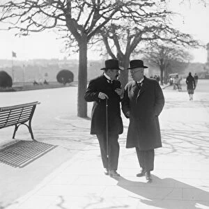 The crisis at Geneva. Dr Luther and M Vandervelde walking by the lakeside in discussion