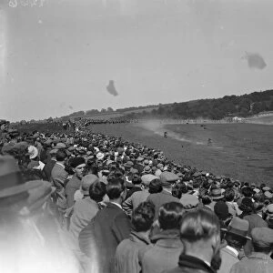 Crowds watching the motor cycle racing, Kent. 1935