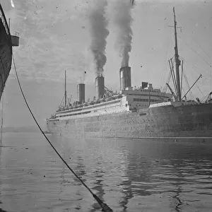 The Cunard liner, SS Berengaria at Southampton. 1929