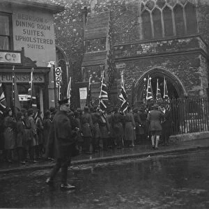 The Dartford girl guides during their parade in Dartford, Kent. 1937