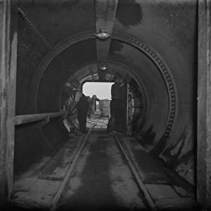 The Dartford tunnel men in one of the air locks. 1938