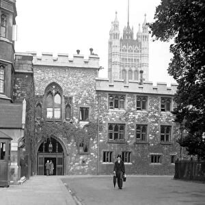 Deans Yard at Westminster Abbey, Westminster, London, England. 1930s
