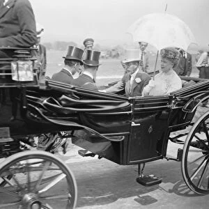 Derby Day The Royal Party arriving on the course 31 May 1922