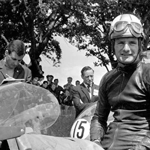 Douglas, Isle of Man: Britians Mike Hailwood, motor cycle World Champion pictured