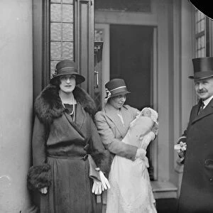 The Earl and Countess of Cavan with their infant daughter. 28 November 1924