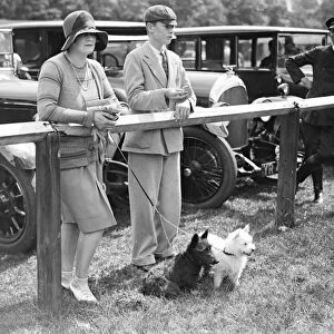 East Berkshire horse show. Mrs Guy Staveley and her son Anthony. 1928
